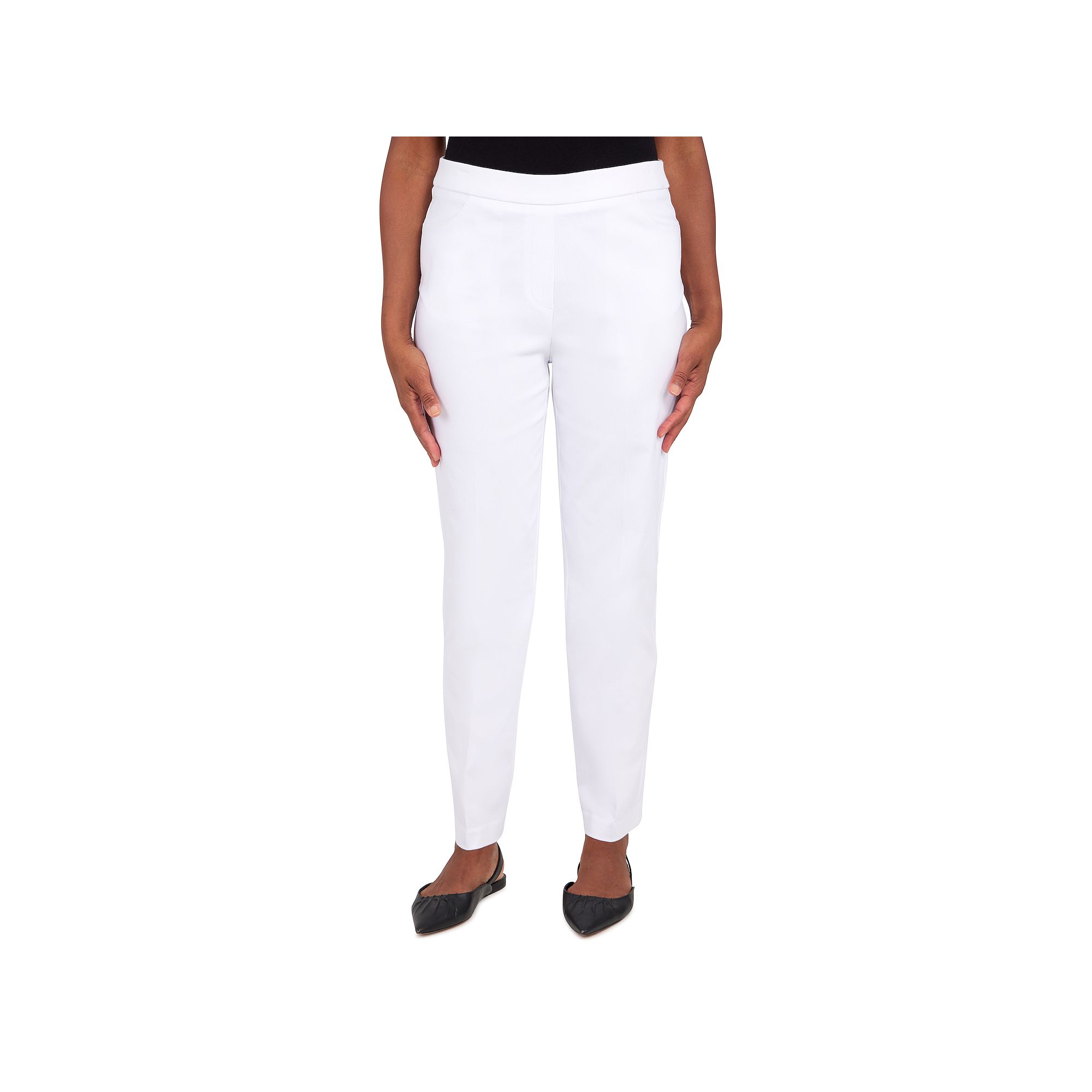 Womens Alfred Dunner Super Stretch Pull-On Straight-Leg Denim Pants, Size: