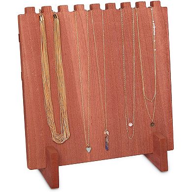 Wood Necklace Display Stand, Jewelry Organizer (9 x 10 x 5.5 In, 2 Pack)