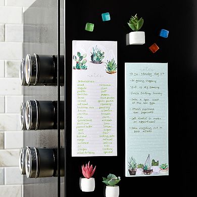 12 Pack Succulent Notepad For Grocery Shopping List On Refrigerator 3.5 x 9"