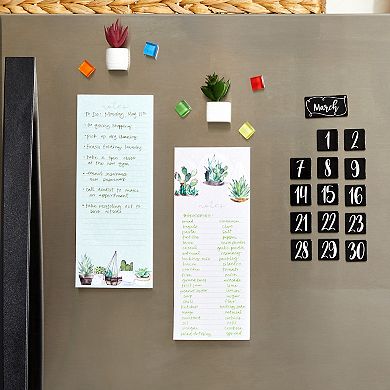 12 Pack Succulent Notepad For Grocery Shopping List On Refrigerator 3.5 x 9"