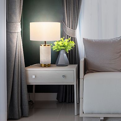 Brightech Arden 17" Led Modern Marble Table Lamp With Usb Port