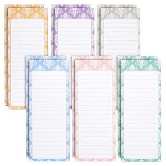 12-Pack Elegant Magnetic Shopping List, Scratch Pads (6 Colors, 60 Sheets Each)