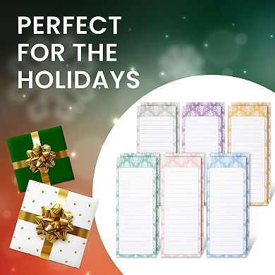 12-Pack Elegant Magnetic Shopping List, Scratch Pads (6 Colors, 60 Sheets Each)