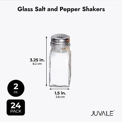 24 Pack Glass Salt and Pepper Shakers Bulk Set, Spice Containers for Restaurant
