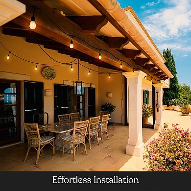 Brightech Ambience Pro 27ft Outdoor Solar Led Flame Bulb Flickering String Lights
