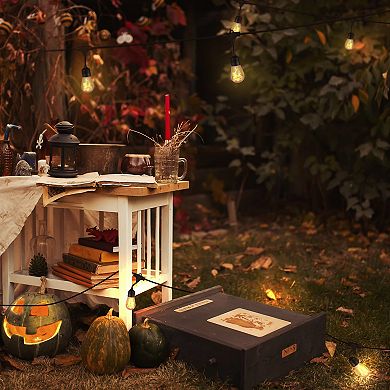Brightech Ambience Pro 27ft Outdoor Solar Led Flame Bulb Flickering String Lights