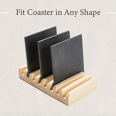 Juvale Coaster Holders - 2-Pack Coaster Display Stand Hold Up to 8 Coaster, 3.9-Inch Wood Coaster Holder Fit Square Round Coaster, for Kitchen, Dining Table, Home Decoration, Housewarming Gift