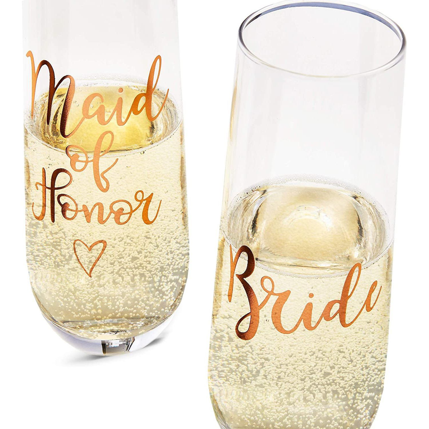 Calice Da Champagne Senza Stelo Lillian Rose Mrs. Oro | Bicchiere In Vetro 236 Ml Per Sposa E Addio Al Nubilato