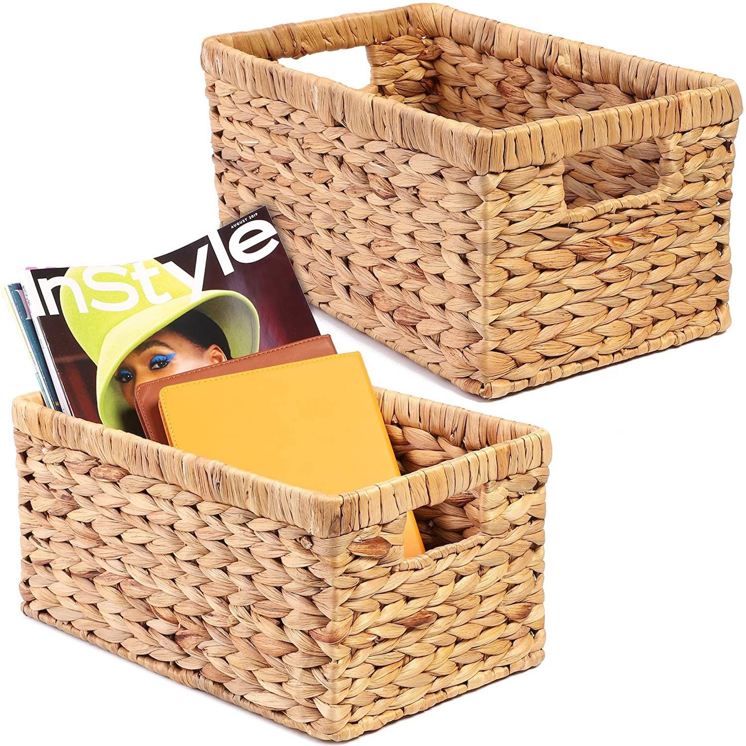 Farmlyn Creek 4 Pack Rectangular Wicker Storage Baskets With