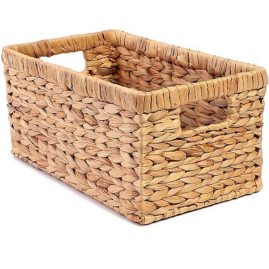 Hand Woven Rectangular Wicker Baskets (2 Pack)