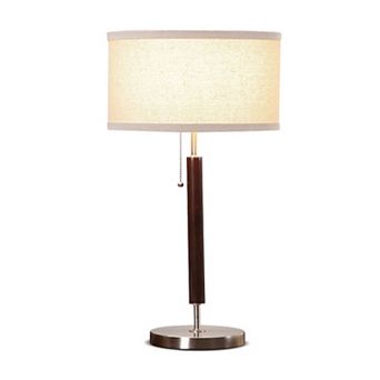 Brightech Carter 26" Led Classic Table Lamp With Walnut Wood Finish