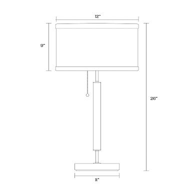 Brightech Carter 26" Led Classic Table Lamp With Walnut Wood Finish