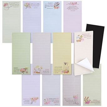 Juvale 12 Pack Christian Notepads, Religious Stationery, Magnetic Notepad