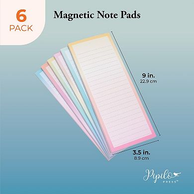 Magnetic Grocery List Shopping Notepads for Refrigerator, 60 Sheets (3.5 x 9 In, 6 Pack)