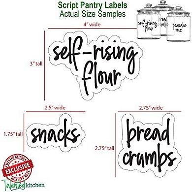 170 Keto Kitchen Pantry Labels for Food Storage Containers, Removable Black Script on Clear Stickers for Organizing Ingredients (Water Resistant)