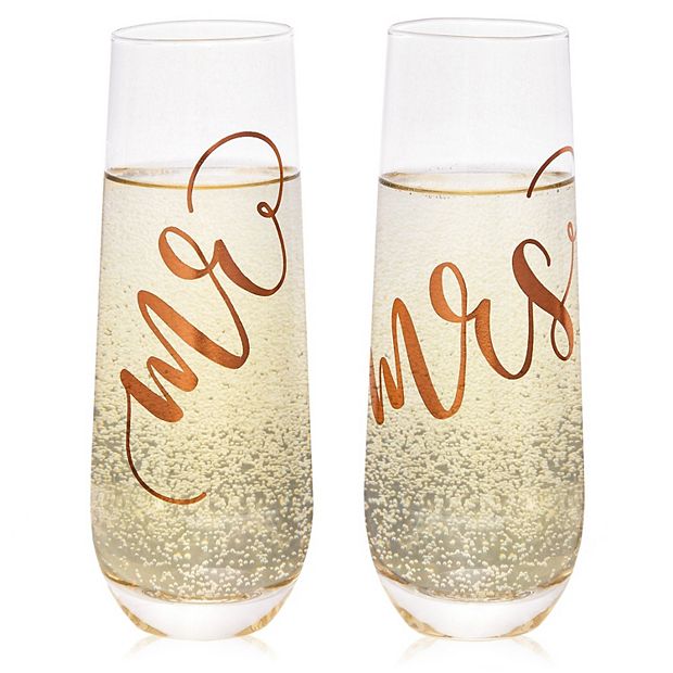 VARLKA Mr and Mrs Champagne Flutes, 7oz Square Bride and Groom Wedding  Toasting Glass, Wine Glasses …See more VARLKA Mr and Mrs Champagne Flutes,  7oz