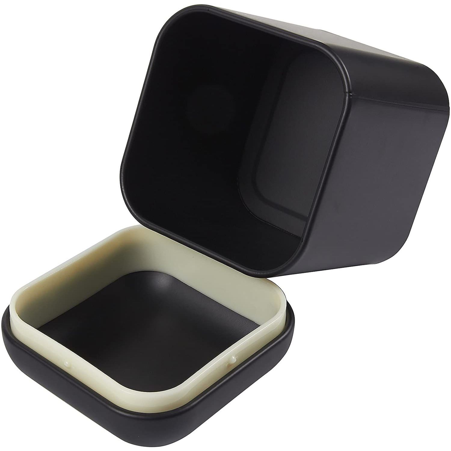 Set of 2 Black Sugar and Flour Canisters for Kitchen (40 oz, 4.5 x