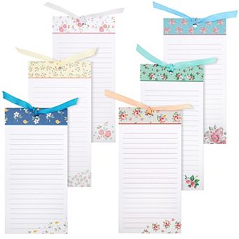6-Pack Floral Magnetic Shopping List, Scratch Pads (4x8 in 60 Sheets Each)