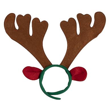 Set of 6 Reindeer Antlers Headband and Red Nose for Kids Christmas Holiday Costume Accessories