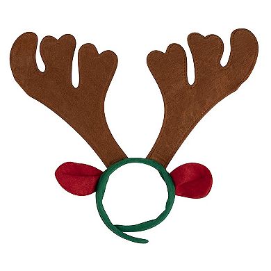 Set of 6 Reindeer Antlers Headband and Red Nose for Kids Holiday Costume