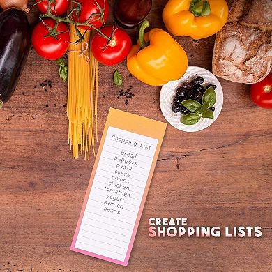 12 Pack Watercolor Magnetic Notepads for Refrigerator, 60 Sheets Each, 3.5 x 9"