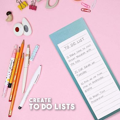 12 Pack Watercolor Magnetic Notepads for Refrigerator, 60 Sheets Each, 3.5 x 9"