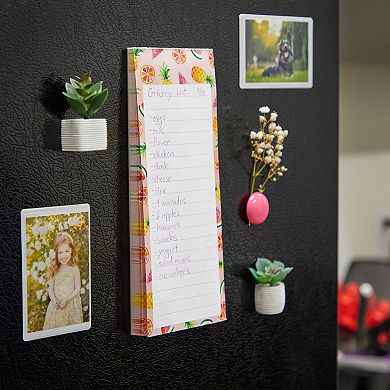 Magnetic Fridge Notepads for Grocery, Shopping Lists, To-Do Memos, Fruit Design (6 Pack)