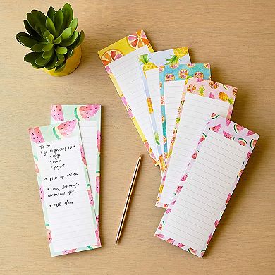 Magnetic Fridge Notepads for Grocery, Shopping Lists, To-Do Memos, Fruit Design (6 Pack)
