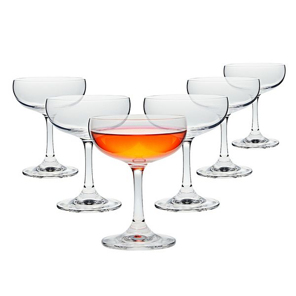 Set of 6 Coupe Cocktail Glasses for Champagne, Wedding Gift