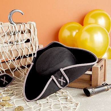 2 Pcs Pirate Hat With Eye Patch, Halloween Costume Cosplay Accessory For Adult