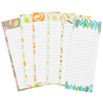 6-Pack Cute Magnetic Grocery List Paper Notepads for Fridge (6 Floral Designs)