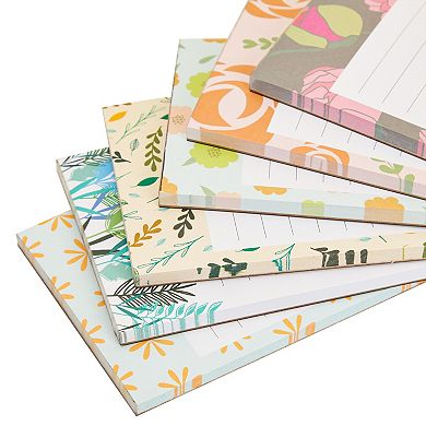 6-Pack Cute Magnetic Grocery List Paper Notepads for Fridge (6 Floral Designs)