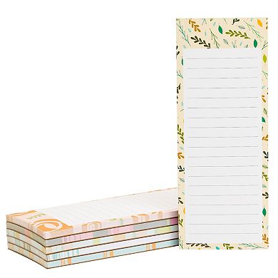 6-Pack Cute Magnetic Grocery List Paper Notepads for Fridge (6 Floral Designs)
