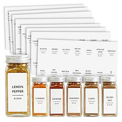 140 Pieces Gold Spice Jar Labels, Minimalist Preprinted All Caps