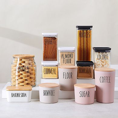 136 Pantry Labels for Food Containers, Preprinted Clear Kitchen Labels