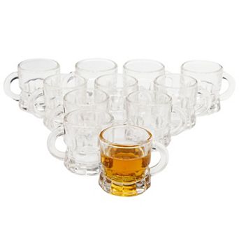 Mini Beer Mug Shot Glasses with Handles for Party (1.57 x 1.9 in 12 Pack)