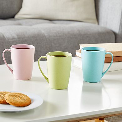 Wheat Straw Mugs, Unbreakable Coffee Mug Set in 3 Colors (12 oz, 6-Pack)