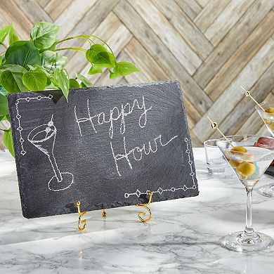 6 Piece Slate Cheese Board With Chalk For Charcuterie, Party Supplies, 8x11.8 In