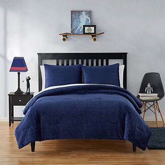 Olivia & Finn Plush Embossed Stars Comforter Set with Shams