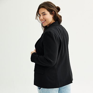 Juniors' Plus Size SO® One Button Blazer