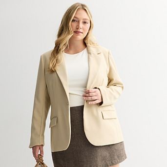 Juniors' Plus Size SO® One Button Blazer