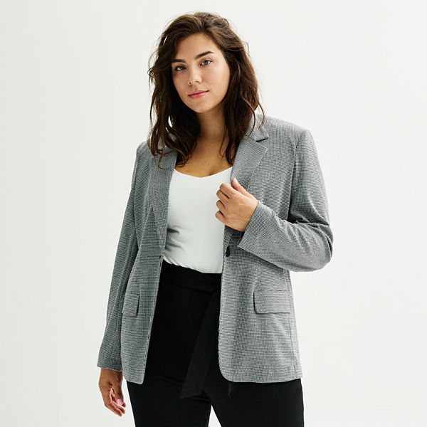 Juniors' Plus Size SO® One Button Blazer