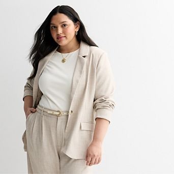 Juniors' Plus Size SO® One Button Blazer