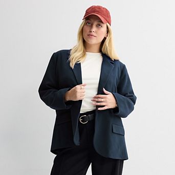 Juniors' Plus Size SO® One Button Blazer