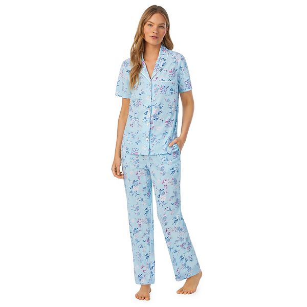 Women's Carole Hochman Cotton Short Sleeve Pajama Shirt & Pajama Pants ...