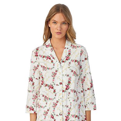 Women's Carole Hochman Cotton 3/4-Sleeve Pajama Shirt & Pajama Pants ...