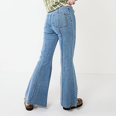 Juniors' SO® Lace-Up Denim Flare Jeans