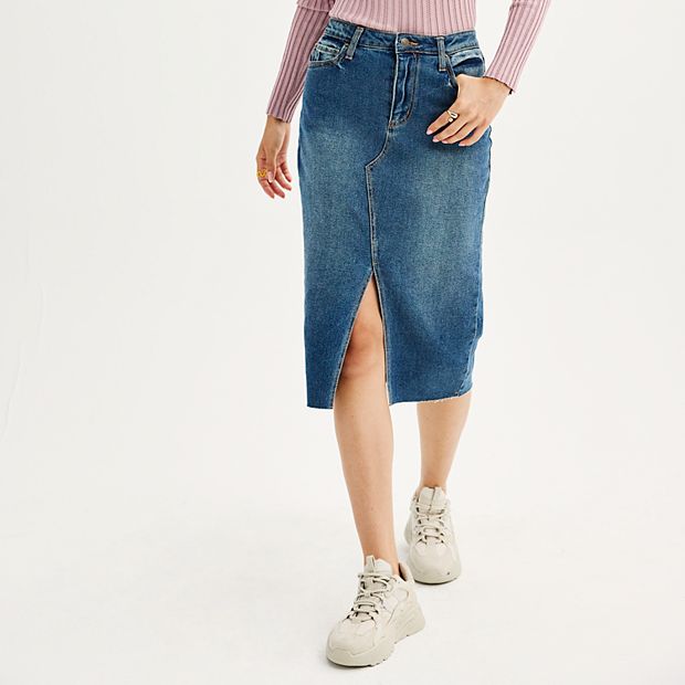 Kohl's denim 2025 midi skirt