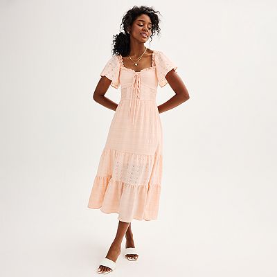 White eyelet dress juniors top