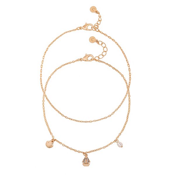 LC Lauren Conrad Gold Tone Crystal & Simulated Pearl Nautical Charm 2